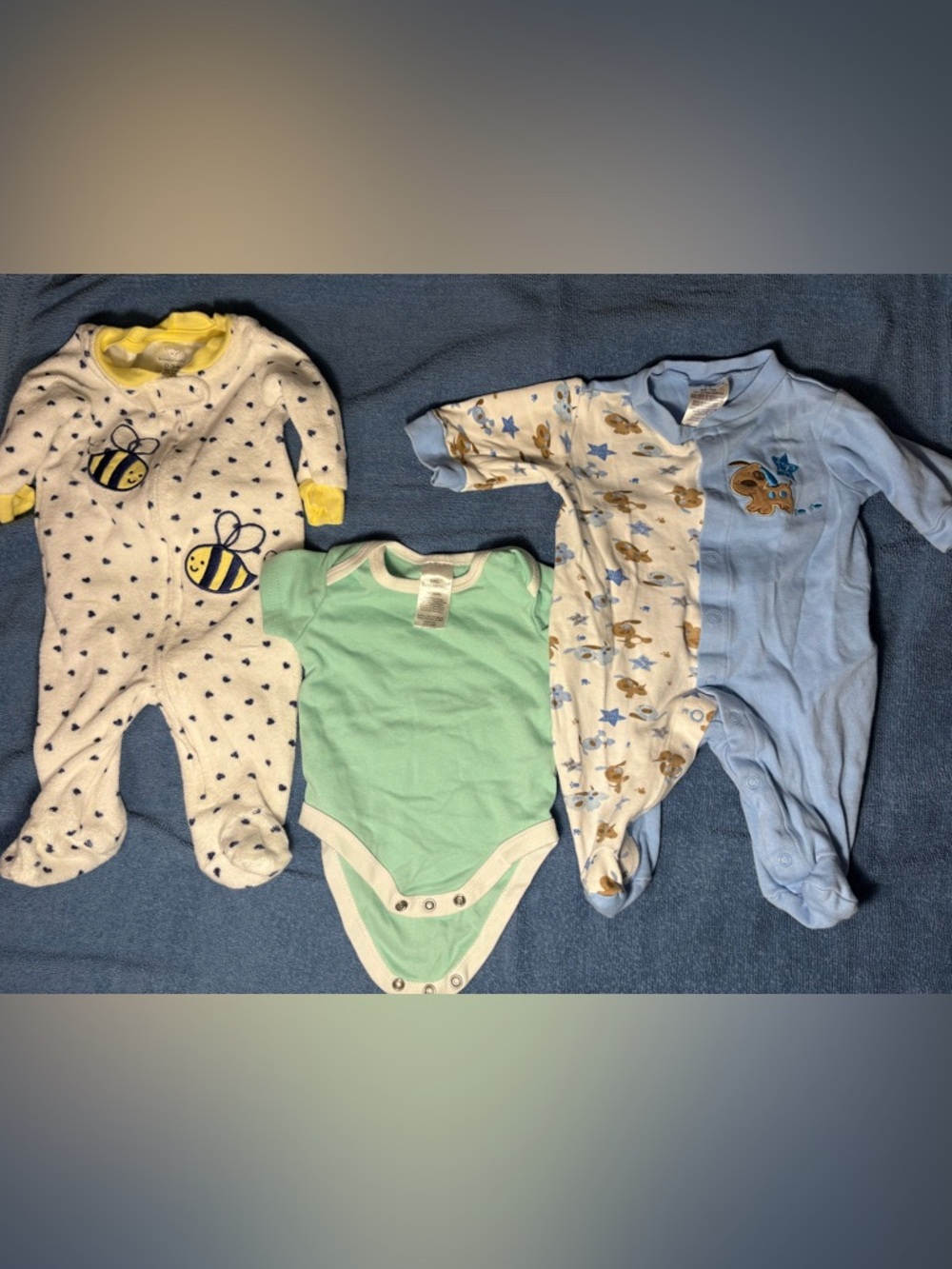 Baby Boy 0-3M Bundle Sleepers Bodysuit Puppy Bee Cute Set